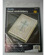 Vtg Bucilla Bead Embroidery Floral Cross Bible Cover fits 7x9 49473 - £10.90 GBP