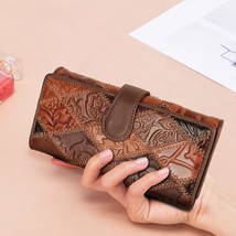 2022 New Women&#39;s wallet retro women&#39;s leather wallets  Long Cover Wallets Card H - £30.79 GBP