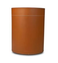 Shwaan Cylindrical Round Leather Trash Can Harness Leather Home Improvem... - £148.13 GBP+