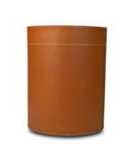 Shwaan Cylindrical Round Leather Trash Can Harness Leather Home Improvem... - £148.85 GBP+
