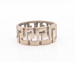 925 Sterling Silver Vintage Ring Antique Maze Key Design Cutout Sz 12.5 ... - $45.94