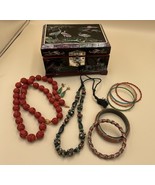 Lot of Asian Inspired Jewelry Including Cinnabar Necklace Cloisonné Bang... - $1,201.72 MXN