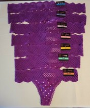 No Boundaries Women Panty Thong Micro Lace Purple Wish Print CHOOSE SIZE... - £3.92 GBP