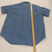 Bobbie Brooks BB159E Women's Blue Denim Floral Embroidered  Button Up Shirt Sz M image 8