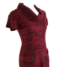 Body Central VTG Womens Juniors Knit Sweater Dress Size M Cowl Neck Burgundy Red - £18.03 GBP