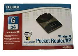 Wireless Pocket Router / AP D-Link 2.4GHz 802.11g High Speed DWLG730AP - £7.86 GBP