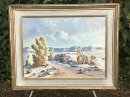 Madlyne Murray Original 1950s Modern Western Desert Landscape Mcm Oil On Canvas - £1,254.56 GBP