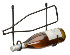 Wall Mount Wine Bottle Holder Amish Hand Forged Wrought Iron Primitive Rack Usa - £33.66 GBP