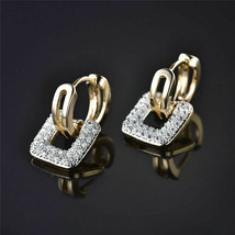 Vintage 1.20Ct Diamond Round-Cut Wedding Hoop Earrings in 14K Rose Gold Finish - £62.76 GBP