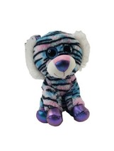 Hug Fun Colorful Purple Pink Glitter Black Stipes Tiger Stuffed Animal P... - $9.44