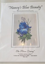 The Silver Lining Blue Iris Cross Stitch Pattern Nancy&#39;s Blue Beauty SL142 - $14.20