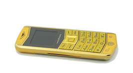 MAFAM a8 Russian Arabic key gold dual sim Bluetooth luxury metal mobile phone - $88.80