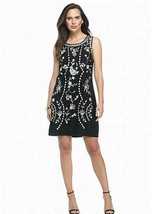 New Adrianna Papell Black Floral Embroidered Shift Dress Size L $120 - £66.69 GBP