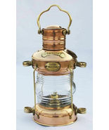 Antique Brass Copper Anchor Oil Lamp Maritime Ship Lantern Vintage Boat ... - £60.01 GBP