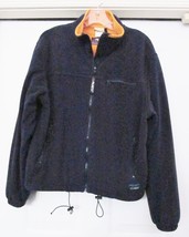 LL BEAN Womens Polartec Windbloc Series Jacket Coat Fleece Navy/Orange Zipper M - £29.90 GBP