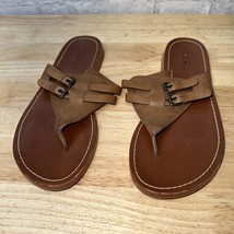 Cole Haan Brown Leather Slip Sandals Size 8 - £11.66 GBP