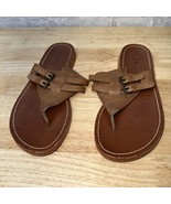 Cole Haan Brown Leather Slip Sandals Size 8 - £11.59 GBP