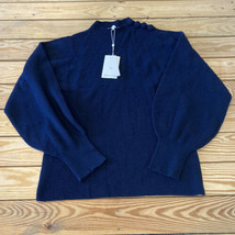 Rebecca Taylor NWT $295 Women’s Rib Mock Neck Sweater Size L Navy R6 - £77.09 GBP