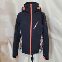Roxy Black and Orange Jacket with White Zig Zag Stripes - Size Large - £97.34 GBP