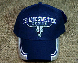 Men&#39;s Baseball Sport Cap with Texas The Lone Star State and Steer Skull - £10.36 GBP