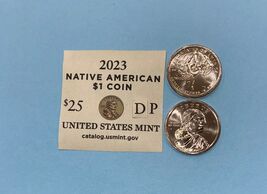 2023 D &amp; P  Sacagawea Native American $1 Dollar UNC Coin Set - 2 coins S... - $109.98 MXN