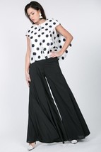 Women&#39;s Black &amp; White Cascade Ruffle Polka Dot (S) - £25.35 GBP