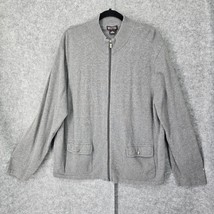 Michael Kors Sweater Men XXL Gray Cotton Full Zip Cardigan Knit Jacket P... - £15.81 GBP