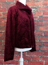 Peck &amp; Peck  Open Front Jacket / Cardigan 10 Burgundy Wine Mystical Whim... - $23.71