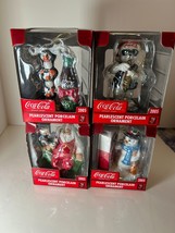 Coca-Cola Christmas Ornaments Pearlescent Porcelain Lot Of 4 x61 - £14.91 GBP