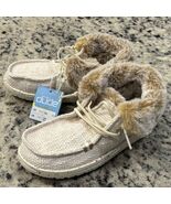 Hey Dude Britt Youth Boho Shoes Leo Silver Tan Size K13 - $29.69