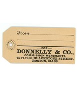 Donnelly Co vintage hangtag butter poultry Boston MA advertising meat fruit - $14.00