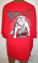 Vintage 90s Lifeforms NO BARK ALL BITE Bulldog Red T-SHIRT 3XL Made In USA - $69.29
