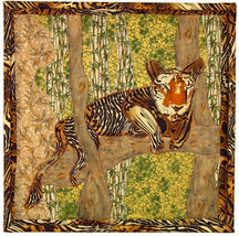 Tiger: Quilted Art Wall Hanging - £323.67 GBP
