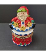 Hand Painted Ceramic &quot;Joy To The World&quot; Red Christmas Santa Claus Yellow... - $17.64 CAD