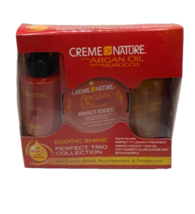 Creme of Nature With Argan Oil Perfect Trio Leave-In Treatment, Hair Gel, Mist - £15.01 GBP