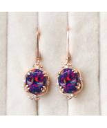 3.15ctw Black Opal Multicolor Fire Gemstone Earring, Lever Back Earring,... - £189.95 GBP