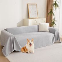 MYSKY HOME Sofa Cover for Dogs Washable for Loveseat Boho Couch, Light Gery - £34.16 GBP