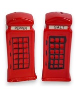 Vintage Red Telephone Booth Salt &amp; Pepper Shakers London UK Ceramic 4&quot; S... - €11,28 EUR