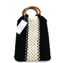 NEW Curateur x Laude The Label Gabby Mini Macrame Bag Black Cream Hippie Boho - £30.85 GBP