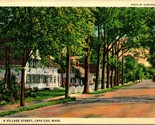 A Village Street Cape Cod Massachusetts MA UNP Linen Postcard D12 - $2.92