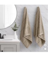Welspun Welhome Bath Towels Taupe 2-Pack Bumpy Texture Rib 30&quot; X 58&quot; 640... - $58.79 CAD
