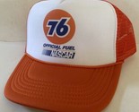 Vintage 76 Gasoline Hat NASCAR Trucker Hat Adjustable snapback Orange Hat - $17.59