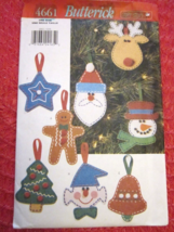 Felt Patterns VINTAGE CHRISTMAS Tree ORNAMENTS Felt Sequin Butterick 4661 - $8.99