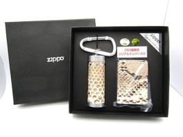 Python Full Leather Zippo &amp; Ashtray Limited Set 2008 MIB Rare - $139.00