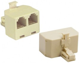 GE Duplex modular Telephone Jack SPLITTER 1 Male 2 Female Adapter RJ11 1... - $17.33