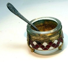 Brass 450K mustard box cream case spices pitcher мельхиор 7ЮММЕТ - $37.36