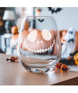 Jack Skellington Etched Glasses - Wine, Champagne, Pint Glasses, Shot Glass - $24.99 - $31.99