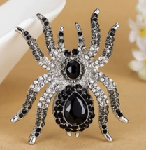 Spider brooch gold silver plated high end stones celebrity design broach pin gg - £24.89 GBP