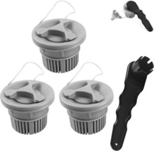 Double Seal 6-Groove Air Valve, 3 PCs Universal Kayak Boat Air Valve with Black - £35.29 GBP