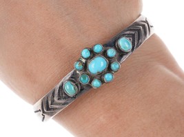 20&#39;s-30&#39;s Navajo Turquoise ingot silver cuff bracelet - £908.93 GBP